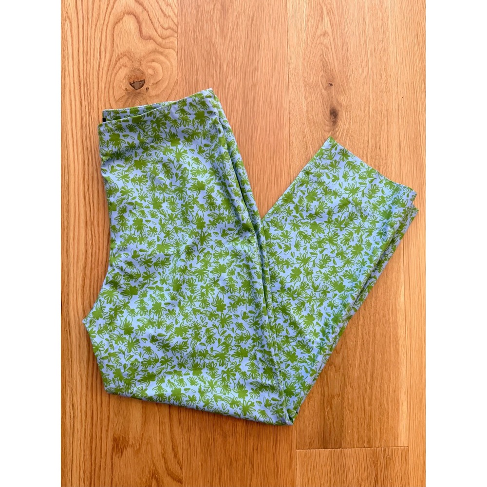 Piazza Sempione Sz IT 40/US 4 Audrey Blue Green Floral Cropped Ankle Pants